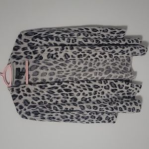 Cashmere leapord print cardigan